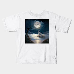 Hare, Pagan Hare, Pagan Art, Moon, Animal, Kids T-Shirt